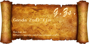 Genda Zsófia névjegykártya